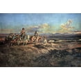 thumbnail image 2 of Russell, Charles Marion 32x23 White Modern Wood Framed Museum Art Print Titled - When Guns Were Their Passports, 2 of 4