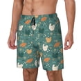 thumbnail image 2 of Fotbe Flowe Rooster Men’s Swim Trunks Quick Dry Swim Shorts Board Shorts with Mesh Lining-Small, 2 of 9
