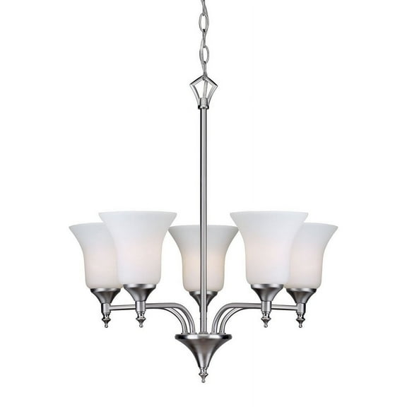 2638-05-55-Forte Lighting-Gian - 5 Light Chandelier-22 Inches Tall and 19.5 Inches Wide-Brushed Nickel Finish    -Traditional Installation