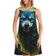 thumbnail image 1 of Disketp Fluorescent Wolf para Vestido sin Mangas para Mujeres, Vestidos de Verano para Mujeres, Casual y Holgado para la Playa, 1 of 6