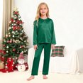 thumbnail image 2 of Christmas Matching Family Outfits Silk Pjs Long Sleeve Pullover Festival Party Sleepwear Top and Pajamas Pants Christmas Pajama Set Family, 2 of 9