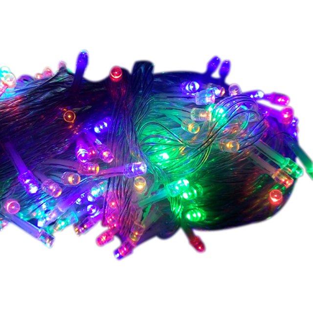 Luz de cuerda LED Lámpara de tira impermeable Lámpara de alambre de cobre Lámpara de decoración de jardín de Navidad, cuatro colores Dido Hogar