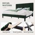 thumbnail image 6 of Amolife King Bed Frame, Platform Bed with Upholstered Velvet Adjustable Headboard, Wooden Slats, Easy Assembly, Green, 6 of 9