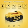 thumbnail image 4 of DCB200 6-PACK 20V 8.0Ah Lithium-Ion Replacement Power Packs for DeWalt 20V MAX XR Tools – Fits DCB180 DCB200/DCB201.etc– New Year Special replacement dewalt battery, 4 of 8