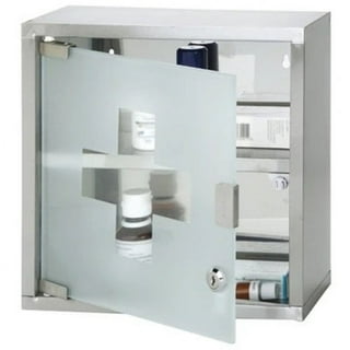 Glosen Locking Medicine Cabinet Wall Mounted and Portable Storage Container  Big Capacity Green