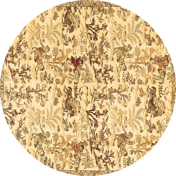 Ahgly Company Indoor Round Animal Brown Traditional Area Rugs, 6' Round