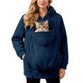 thumbnail image 3 of Stralyhd Pet Pouch Hoodie for Women Cozy Dog Pouch Sweatshirt Fleece Kangaroo Pouch Hoodie Long Sleeve Animal Holder Pullover with Pet Pocket, 3 of 3