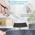 thumbnail image 2 of Ensemble de Brosses à Vaisselle avec Distributeur de Savon - Brosse de Cuisine avec Support, 3 Têtes de Rechange, Manche en Acier Inoxydable, Brosse à Récurer à Manche pour Vaisselle, Évier, Casserole, Poêle, Nettoyage, Gris Gray, 2 of 5