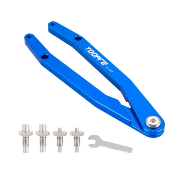 Juego de llaves de gancho para bicicleta con llave, herramienta de extracción de llave de doble cabeza multifuncional portátil resistente