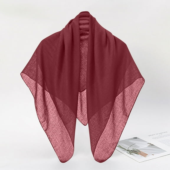 Square Scarf Under $5! Yannianjz Women's Solid Color Square Headscarf 90x90cm, Simple Ethnic Head Wrap for Southeast Asian Style, Lightweight Cotton Scarf for Hijab and Turban