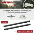 thumbnail image 3 of YAKIMA Small Aluminum JetStream Aerodynamic Roof Rack Crossbars, Set of 2, 3 of 11