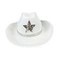 thumbnail image 3 of Milageto Cowboy Hat Props Cowgirl Sombrero Caps for Holiday Dress up Horseback Riding White, 3 of 8