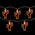 thumbnail image 3 of Northlight LED Cactus Patio Light Set - Orange - 4' Clear Wire - 10ct, 3 of 7
