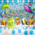 thumbnail image 3 of 5 Piezas Globo de Aluminio de Animales del Océano Tiburón Grande Pulpo Caballito de Mar Peces Tropicales Criaturas Marinas Globos Mylar Suministros de Decoración para Fiestas, 3 of 5