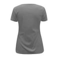 thumbnail image 5 of DuoJiaJ Womens Summer Deep V Neck Tops Sexy Casual Short Sleeve Low Cut Out T Shirts Blouse Women’s Summer Tops Gray, 5 of 5
