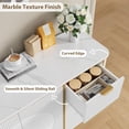 thumbnail image 5 of Vecenuy 47.3" Modern Buffet Cabinet with 2 Doors & 3 Drawers, Fluted Coffee Bar with Storage for Dining Room, Living Room, Entryway, White, 5 of 10