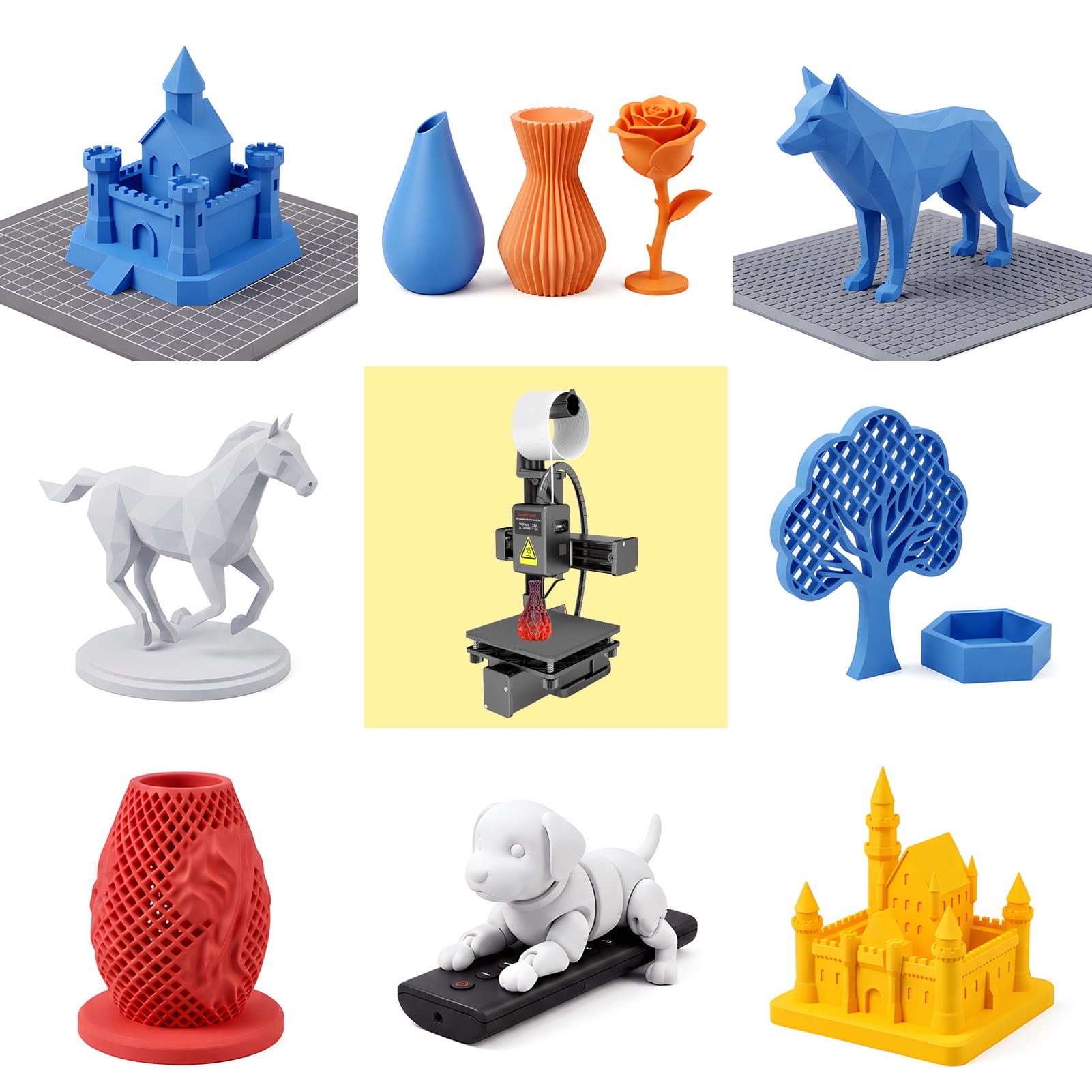 EasyThreed Mini 3D Printer with Removable Build Plate,100x100x100mm Build Volume, for Beginners, Kids Toys