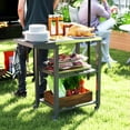 thumbnail image 2 of Outsunny 3-Tier Outdoor Grill Cart w/ Side Table, Pizza Oven Stand, 2 of 10