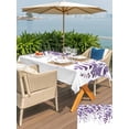 thumbnail image 5 of Outdoor Tablecloths with Umbrella Hole & Zipper, Purple Leaves Tablecloth Rectangle 60x84 Inch, Summer Botanical Waterproof Table Cloth, Patio/Pool/Picnic Table Covers, 5 of 8