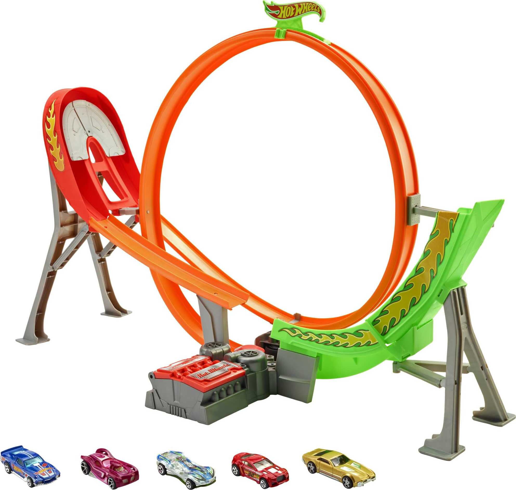 Hot Wheels Action Energy Track Double Power Loops Track Set 3 Cars FAST SHIP 