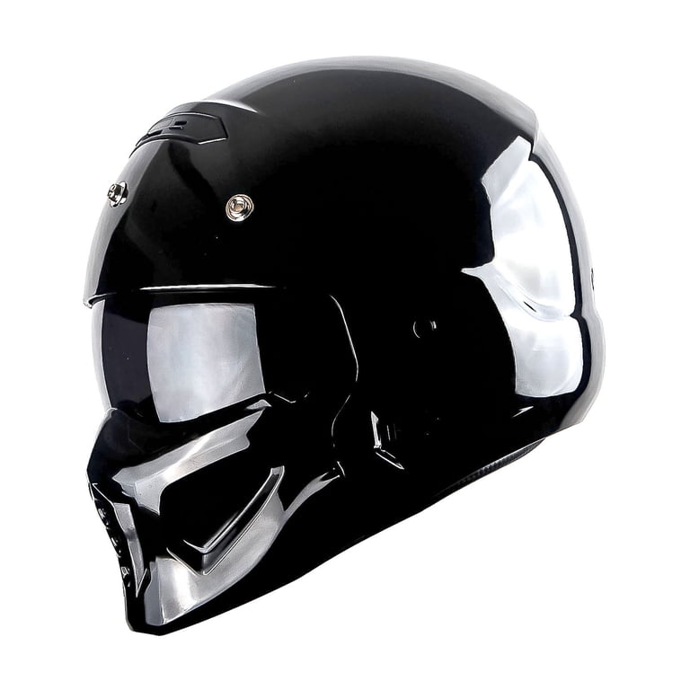 detachable mask motorcycle helmet 1Storm Full Face Open Face Knight Classical (Detachable Face Mask): HKY861 Matt Black / S( 53-54 cm 20.9/21.3 Inch ) Equipped with wide Hjc I20 Scraw Black Red