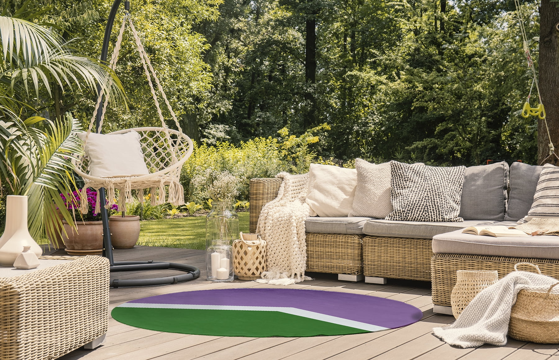 Simply Daisy 5' Round Genderqueer Chevron Genderqueer Chevron Chenille Indoor/Outdoor Rug
