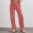 thumbnail image 2 of Womens Joggers Women's High Waist Casual Drawstring Pants Basic Solid Color Trousers for Daily Wear Comfortable Pants for Spring Fall Winter Season Size S, 2 of 5