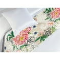 thumbnail image 3 of Nature Bed Runner, Watercolor Flowers Leaves and Dots Abstract Ethnic Ornament Art, Decorative Accent Bedding Scarf for Hotels Homes & Guest Rooms, Twin, Hunter Green and Dark Coral, by Ambesonne, 3 of 3