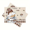 thumbnail image 6 of 4pcs Vintage Coffee Time Linen Placemats Table Mats Durable Washable Rustic Linen Vintage Placemats for Home Dinner Party Camping Wedding Table Decoration 12 x 18 Inch, 6 of 6