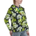 thumbnail image 6 of Lsque Teal floral elegance Pattern Casual Women's Hoodie,Hooded Sweatshirt with Kangaroo Pocket,Pullover Hoodie with Eye-catching Drawstrings-Small, 6 of 7