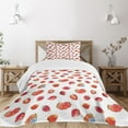 thumbnail image 3 of Ambesonne Watercolor Quilted Bedspread Set 2 Pcs, Strawberry Blueberry, Twin Size, Slate Blue Vermilion, 3 of 6