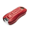 thumbnail image 3 of Vitodeco Genuine Leather Smart Key Fob Case Cover Protector with Leather Key Strap Compatible for 2020 - 2025 Porsche Cayenne, Macan, Panamera, 718, 911 (3-Button, Red), 3 of 6