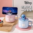 thumbnail image 4 of Taza de Disney Stitch con personalidad creativa, animación de ángel, taza de cerámica periférica kawaii, taza de café con tapa, regalo para pareja, 4 of 4