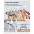 thumbnail image 4 of SONGMICS 50 Perchas de Plástico, Antideslizantes, Ahorro de Espacio, 41,5 cm de Largo, Gancho Giratorio 360º, Gris Claro y Gris Oscuro, 4 of 6