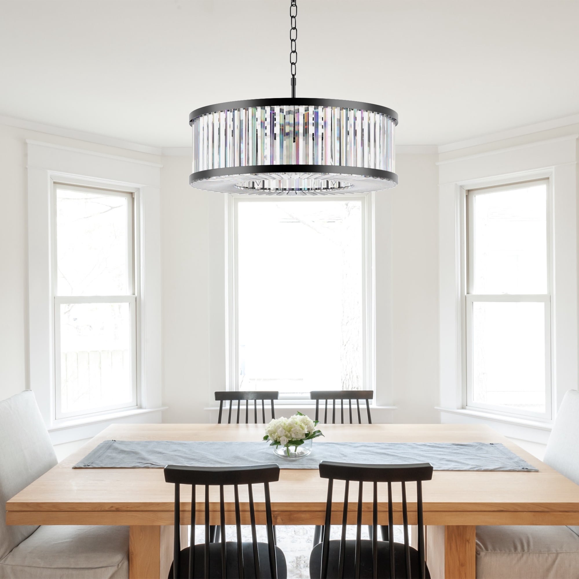 FINE MAKER Crystal Chandeliers Modern Contemporary Ceiling Lights Fixtures Pendant Lighting Dining Room Living Room Chandelier D23.6"