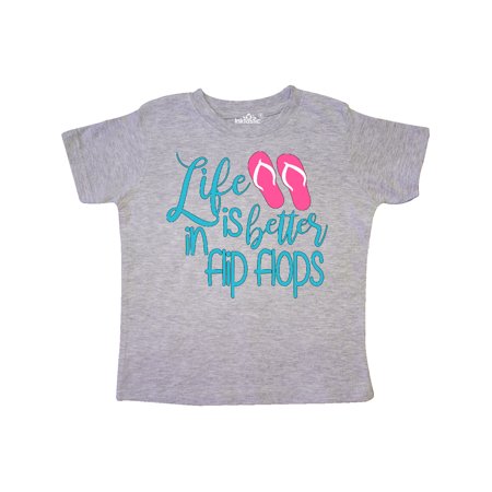 

Inktastic Life is Better in Flip Flops Gift Toddler Boy or Toddler Girl T-Shirt