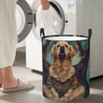 thumbnail image 4 of Lsque Tree Meditating Golden Retriever pattern Laundry Hamper Basket, Tall Woven Rope Hamper Basket for Clothes, Lightweight Storage Basket, Collapsible Waterproof-Medium, 4 of 8