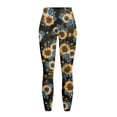 thumbnail image 5 of Renewold Sunflower Blue Flowert Yoga Leggings with Pockets for Women Athletic Pants High Waist Ultra Soft Hip Lift Ankle Pants Printed Leggings 4 Way Stretch Plus Size, 3XL, 5 of 8