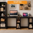 thumbnail image 5 of 31.5 " Modern Home Office Desk with 2 Compartments, Wood Computer desk for Small Space,Black, 5 of 8