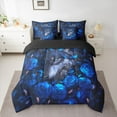 thumbnail image 2 of Feelyou Magic Jungle Wolf Twin Bedding Sets 7-Piece for Couple, Glitter Blue Flower Bedding Comforter Set, Romantic Valentines Day Reversible Sheet Sets, Super Cozy Room Decor, 2 of 8