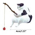 thumbnail image 1 of Estatua de gato adorable para acuario ajkijo, figura de gato pescando, decoración artesanal de madera para mesa, soporte de TV, escritorio, mesita de noche, decoración festiva familiar de Pascua, 1 of 4