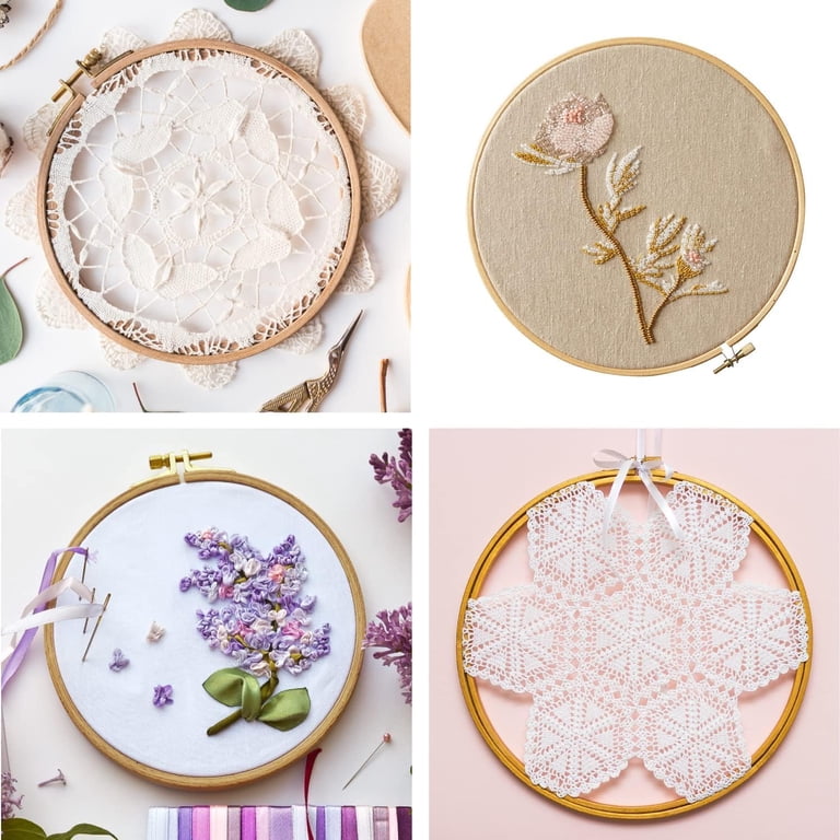 PATIKIL 12-Pack 9.1" Embroidery Hoops – Wood Grain Design For Cross Stitch & Crafts