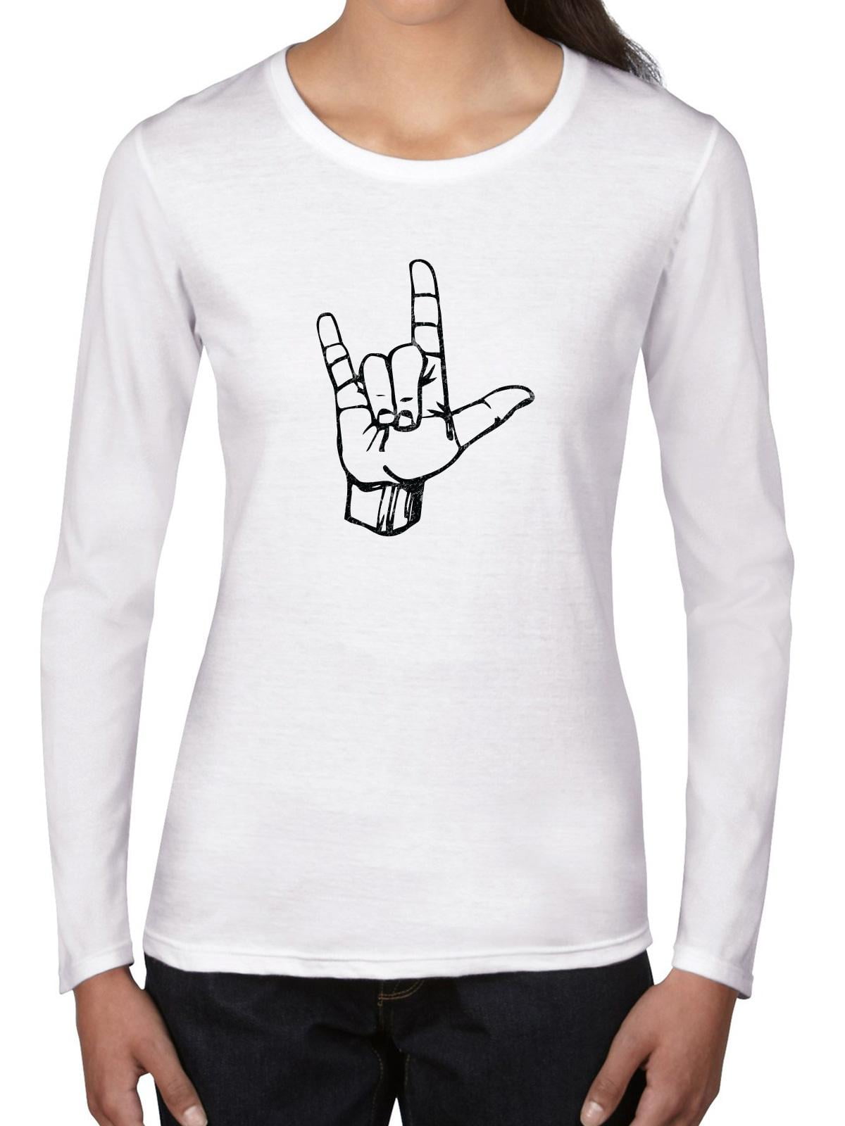 Hollywood Thread I Love You Sign Language Symbol ASL Women's Long