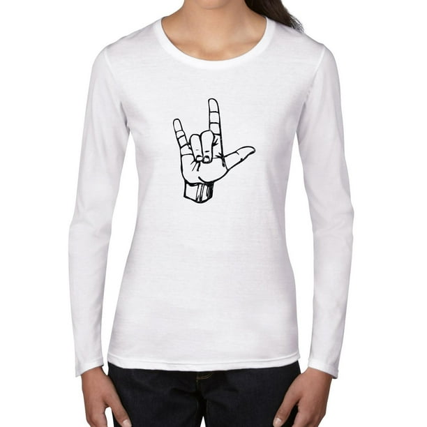 Hollywood Thread - I Love You - Sign Language Symbol - ASL Women's Long ...