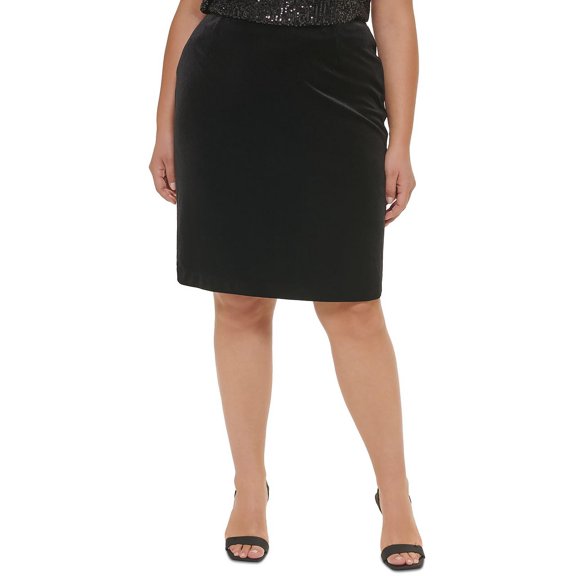 Calvin Klein Womens Plus Velvet Dressy Pencil Skirt