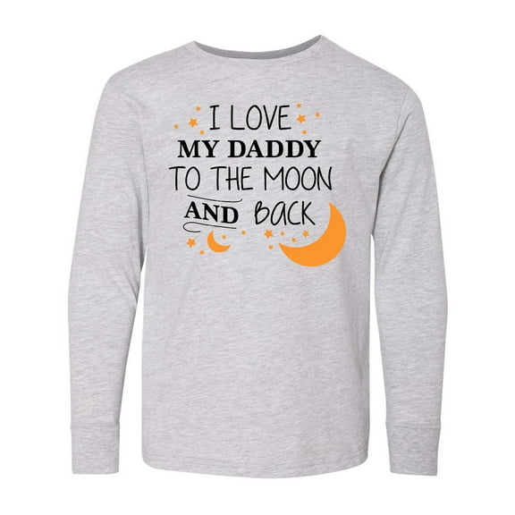 Inktastic I Love My Daddy To The Moon and Back Long Sleeve Youth T-Shirt