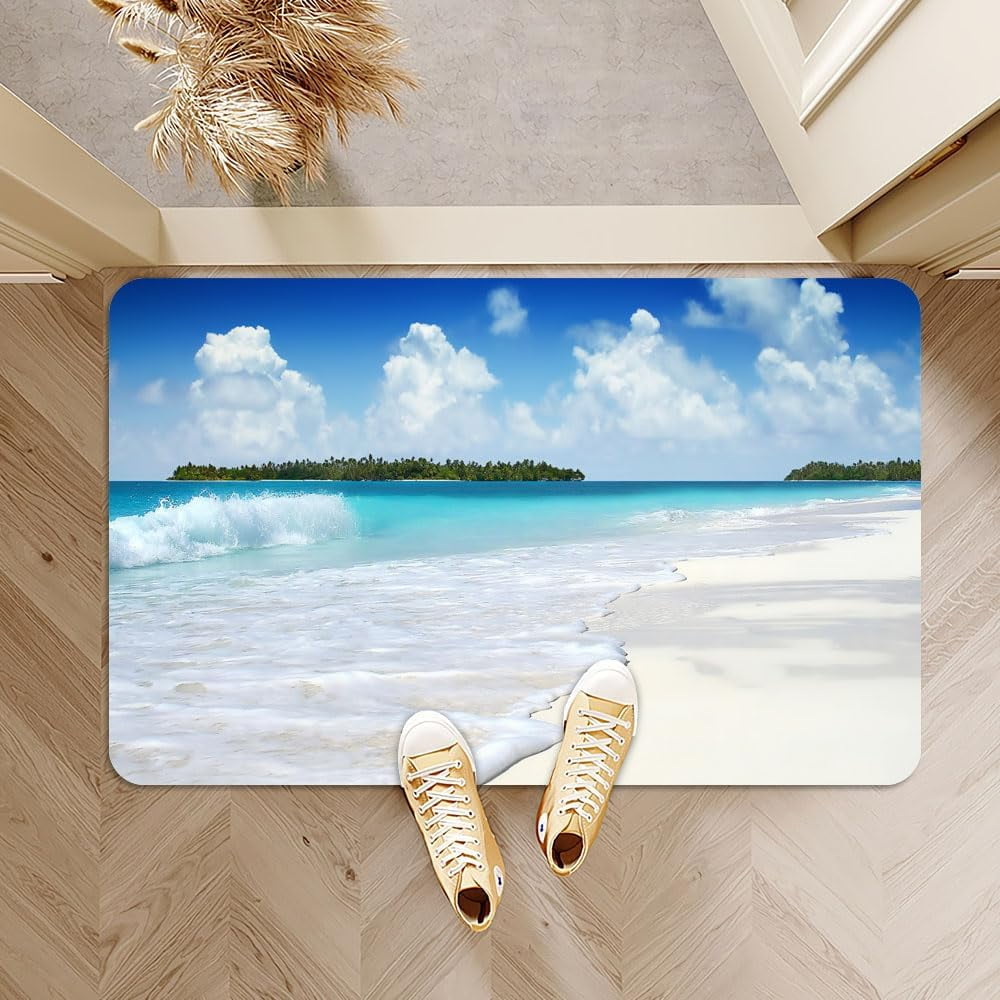 Diatomaceous Earth Bath Mat,Beach Soft Wrinkle Free Bathroom Floor Rugs Non-Slip Volume Super Absorbent Fast Drying for Bathroom Kitchen Door mat,Eco-Friendly Easy to Clean（43cmx70cm）