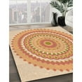 thumbnail image 3 of Ahgly Company Machine Washable Indoor Square Transitional Pumpkin Orange Area Rugs, 4' Square, 3 of 7