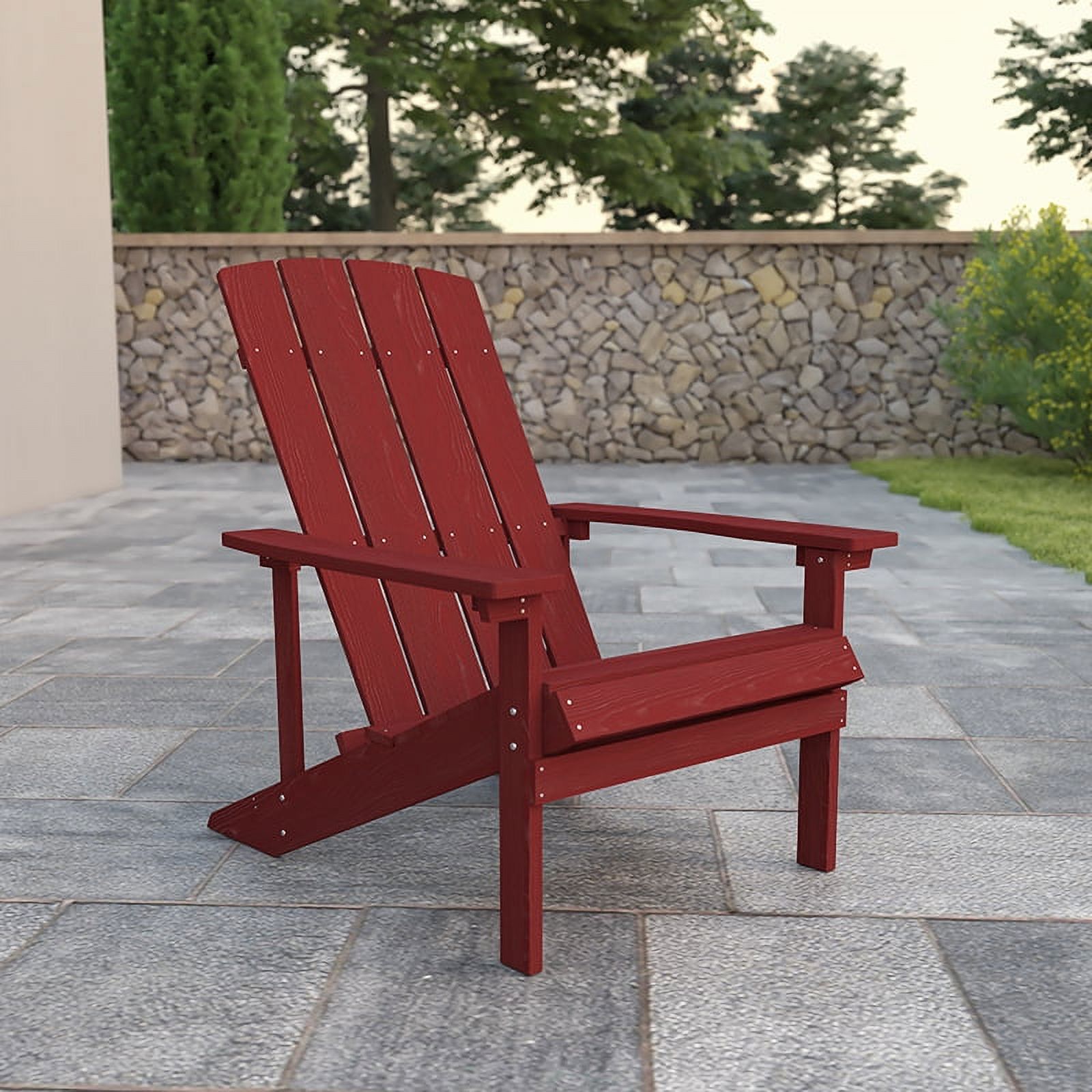 Flash Furniture Charlestown All-Weather Poly Resin Wood Adirondack Chair in Red - image 4 of 12