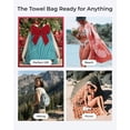 thumbnail image 6 of 2-in-1 Convertible Towel & Backpack with Inner Zip Pocket & Sand-Repelling Fabric, Oversized Quick-Dry Microfiber Beach Bag with Twisted Tassels, 37" x 67" Packable Mat for Camping, Travel (I), 6 of 7